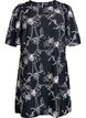 Kurzes A-Linienkleid mit Stickmuster, Schwarz, Packshot image number 0