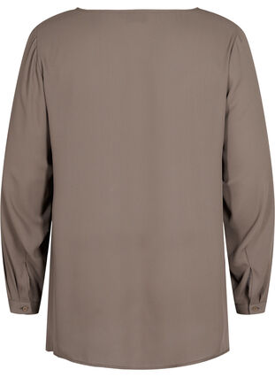 Unifarbenes Hemd mit V-Ausschnitt, Falcon, Packshot image number 1