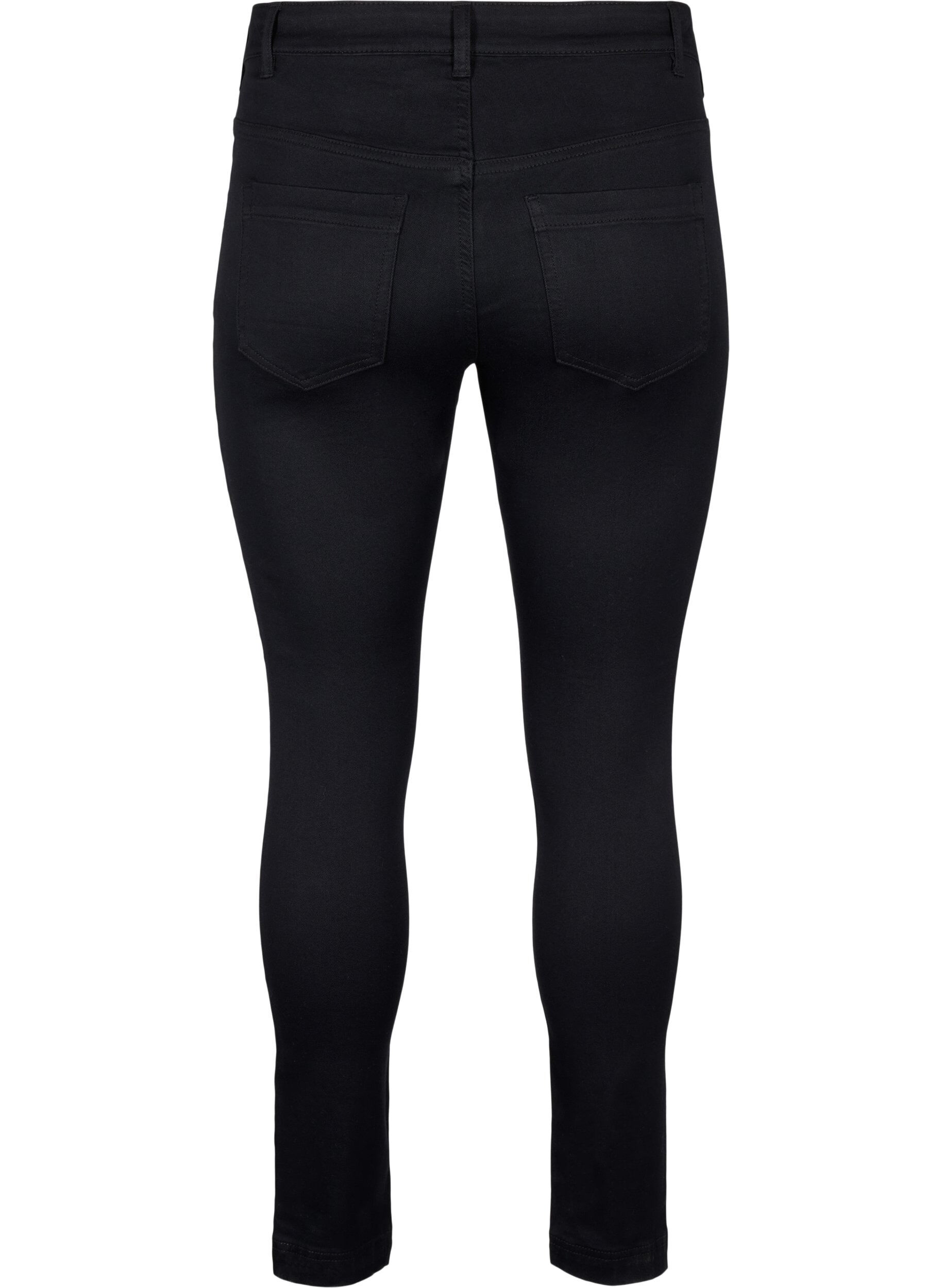 Zizzi Viona Jeans mit normaler Taille, Schwarz, Packshot image number 1
