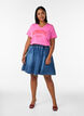 T-Shirt aus Bio-Baumwolle mit Varsity-Print und V-Ausschnitt, Rot, Model image number 1