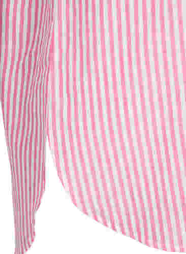 Gestreifte Tunika mit V-Ausschnitt und Knöpfen, Beetroot Stripe, Packshot image number 3