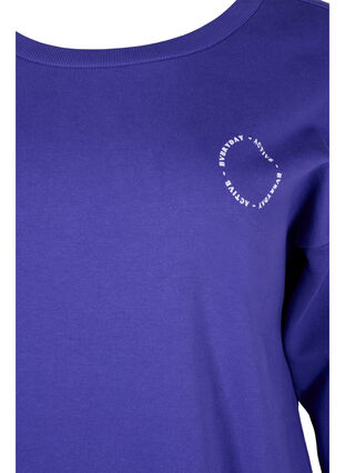 Sweatshirt aus Baumwolle mit Print, Deep Blue, Packshot image number 2