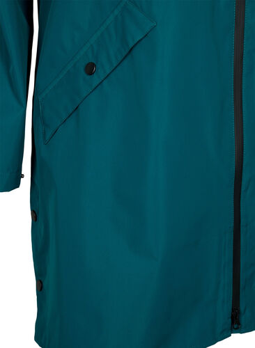 Regenmantel mit Taschen und Kapuze, Deep Teal, Packshot image number 3