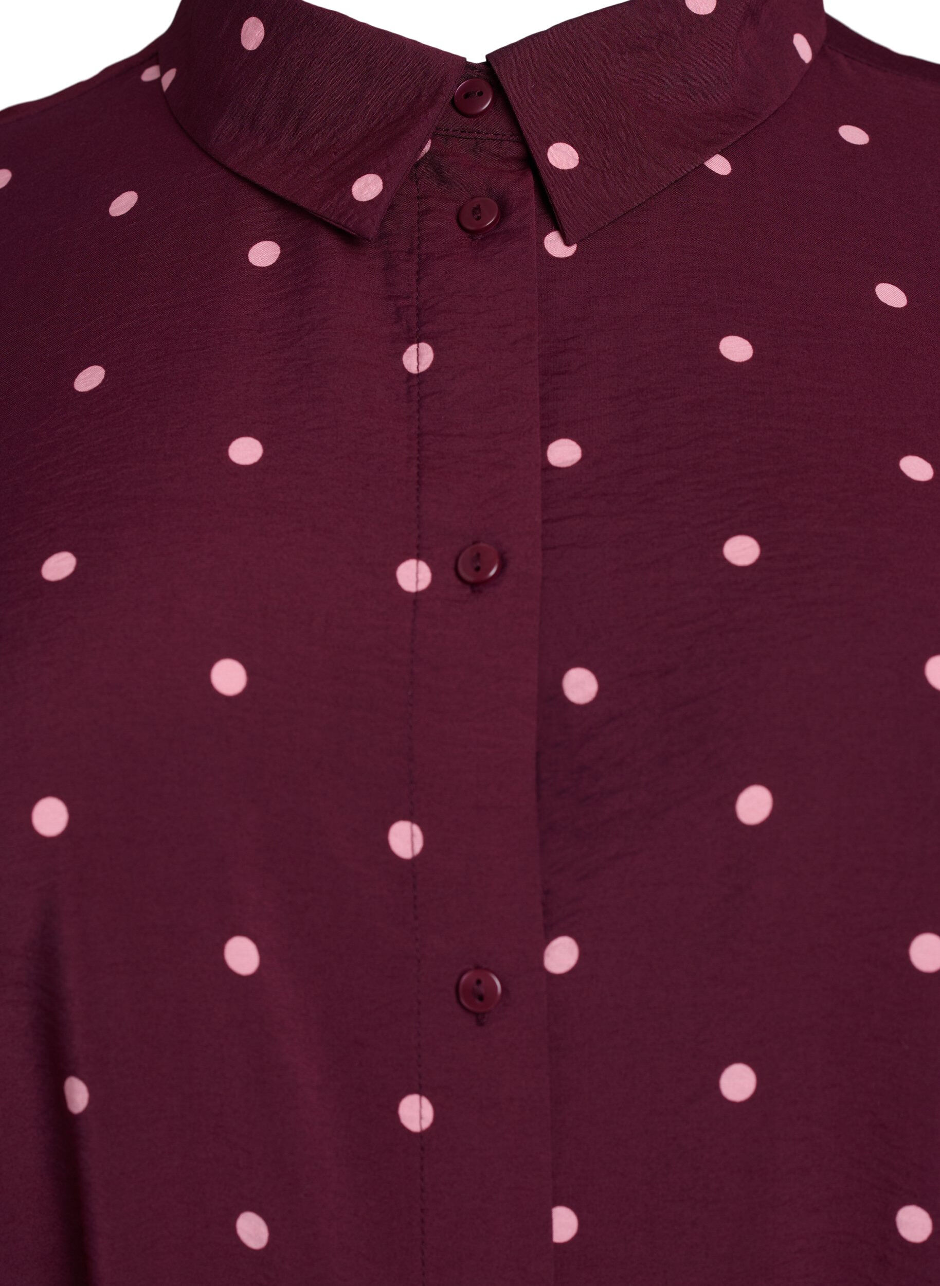 Zizzi Midikleid aus Hemd mit Polka Dots, Rot, Packshot image number 2