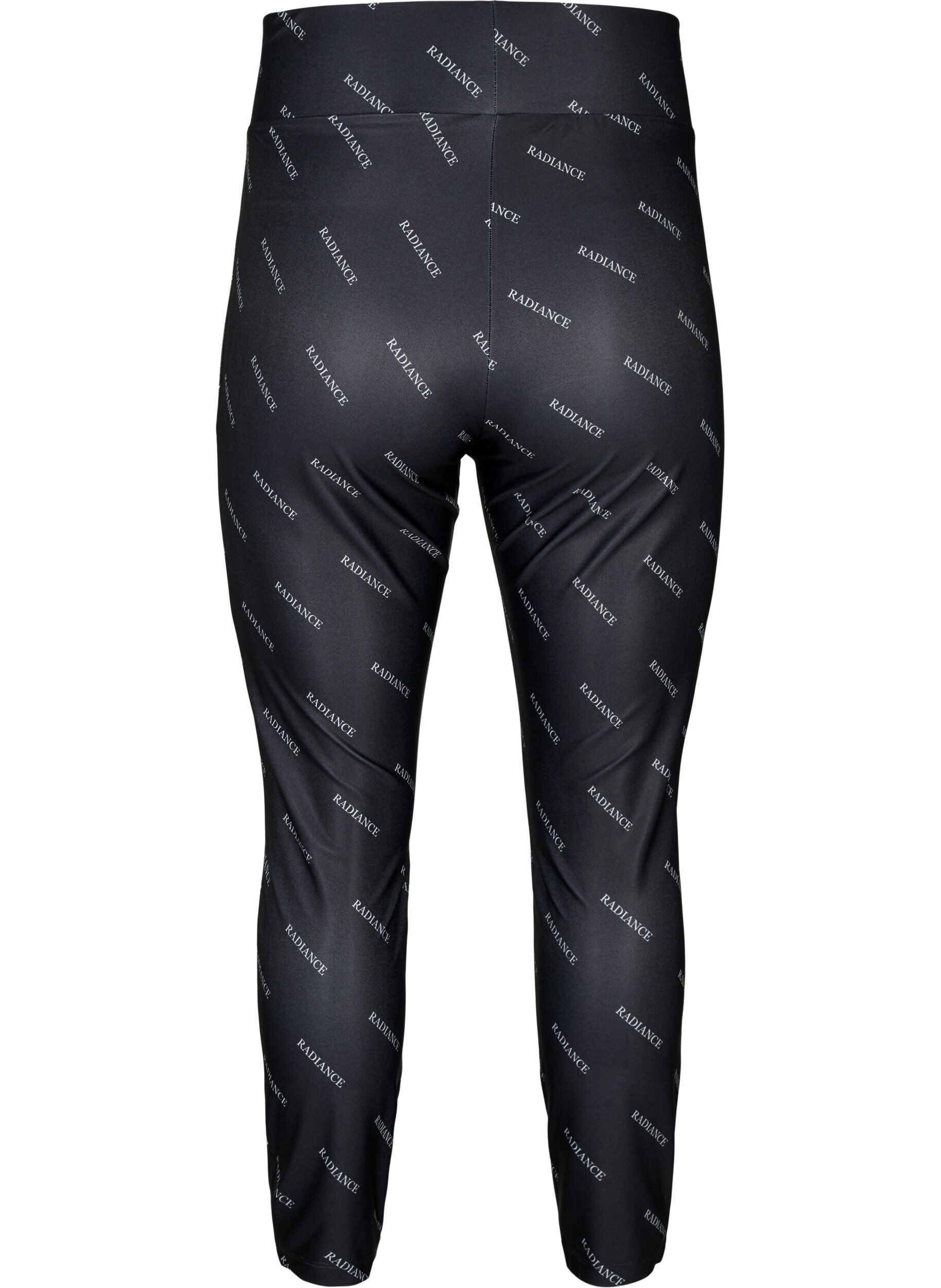 Zizzi Textdruck Leggings, Black Radiance, Packshot image number 1