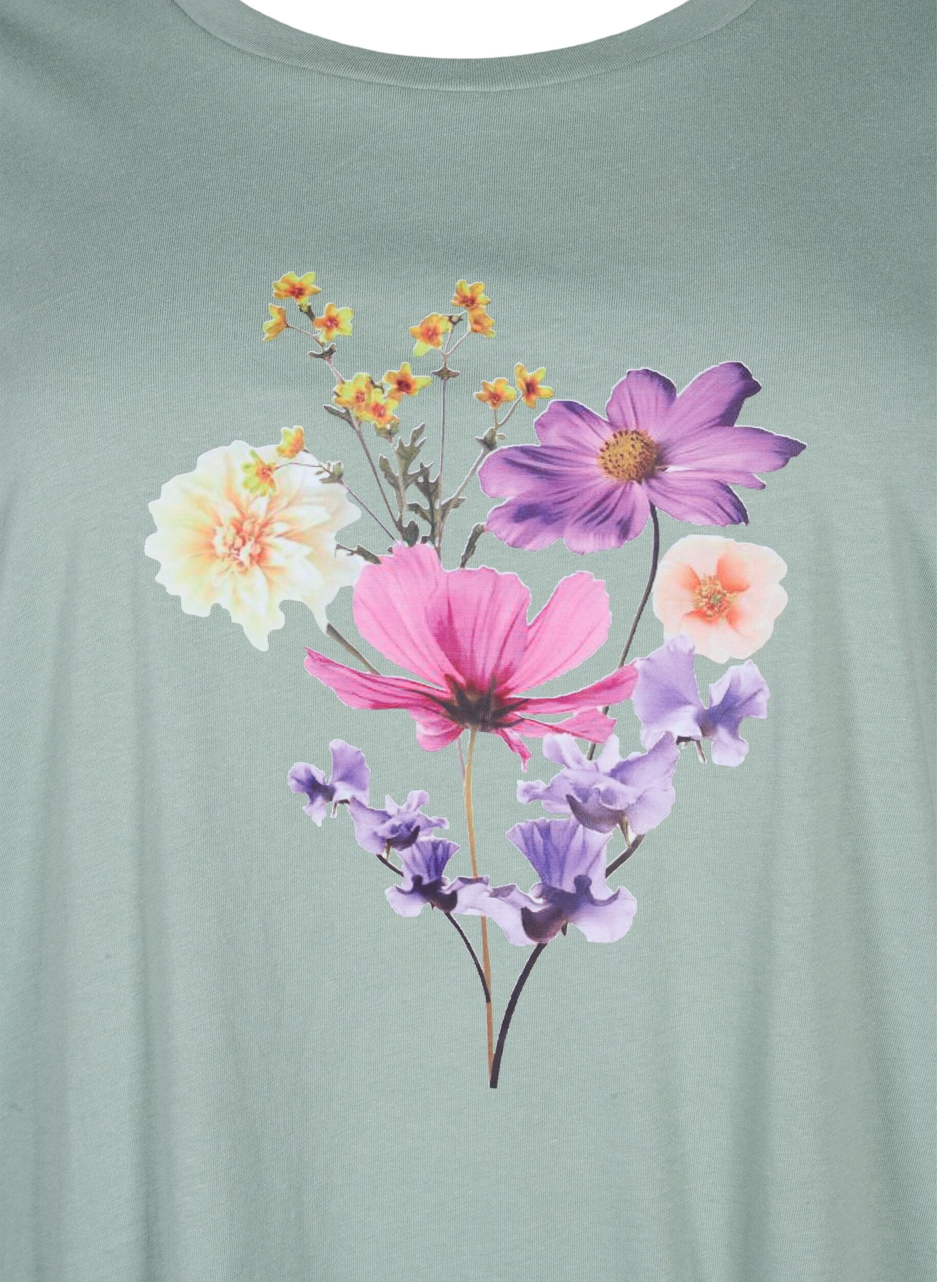 Zizzi T-shirts mit Blumenmotiv, Chinois G. w. Flower, Packshot image number 2