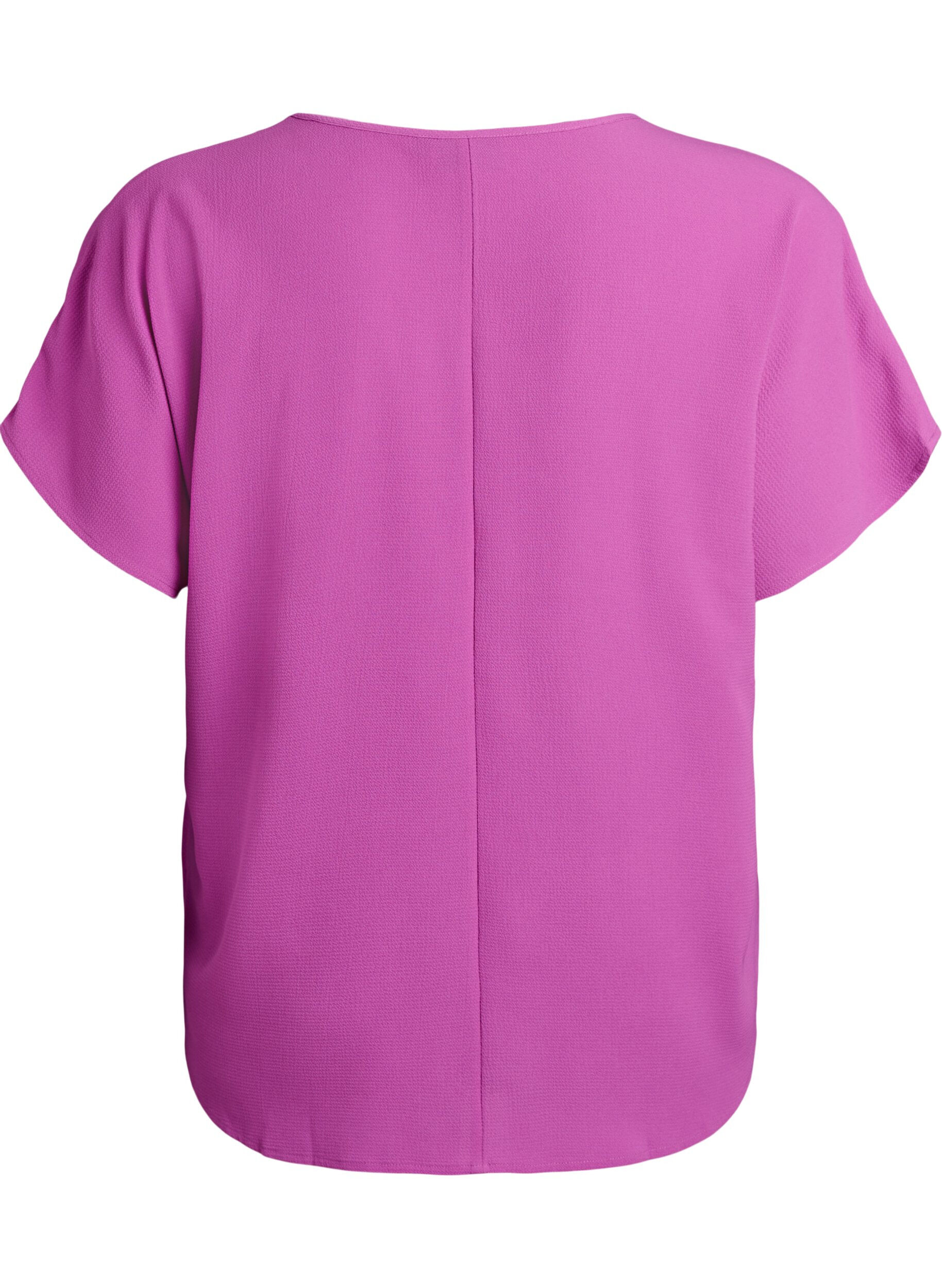 ZizziBluse mit kurzen &Auml;rmeln und Rundhalsausschnitt, Lila, Packshot image number 1