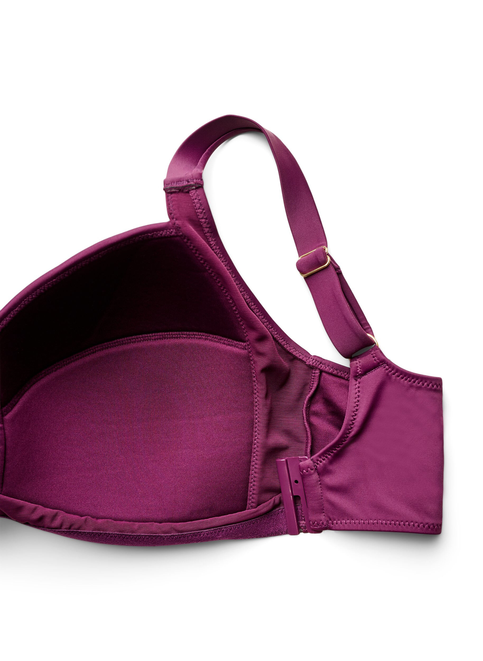 ZizziGepolstertes Bikini Top mit Ringdetail, Lila, Packshot image number 3