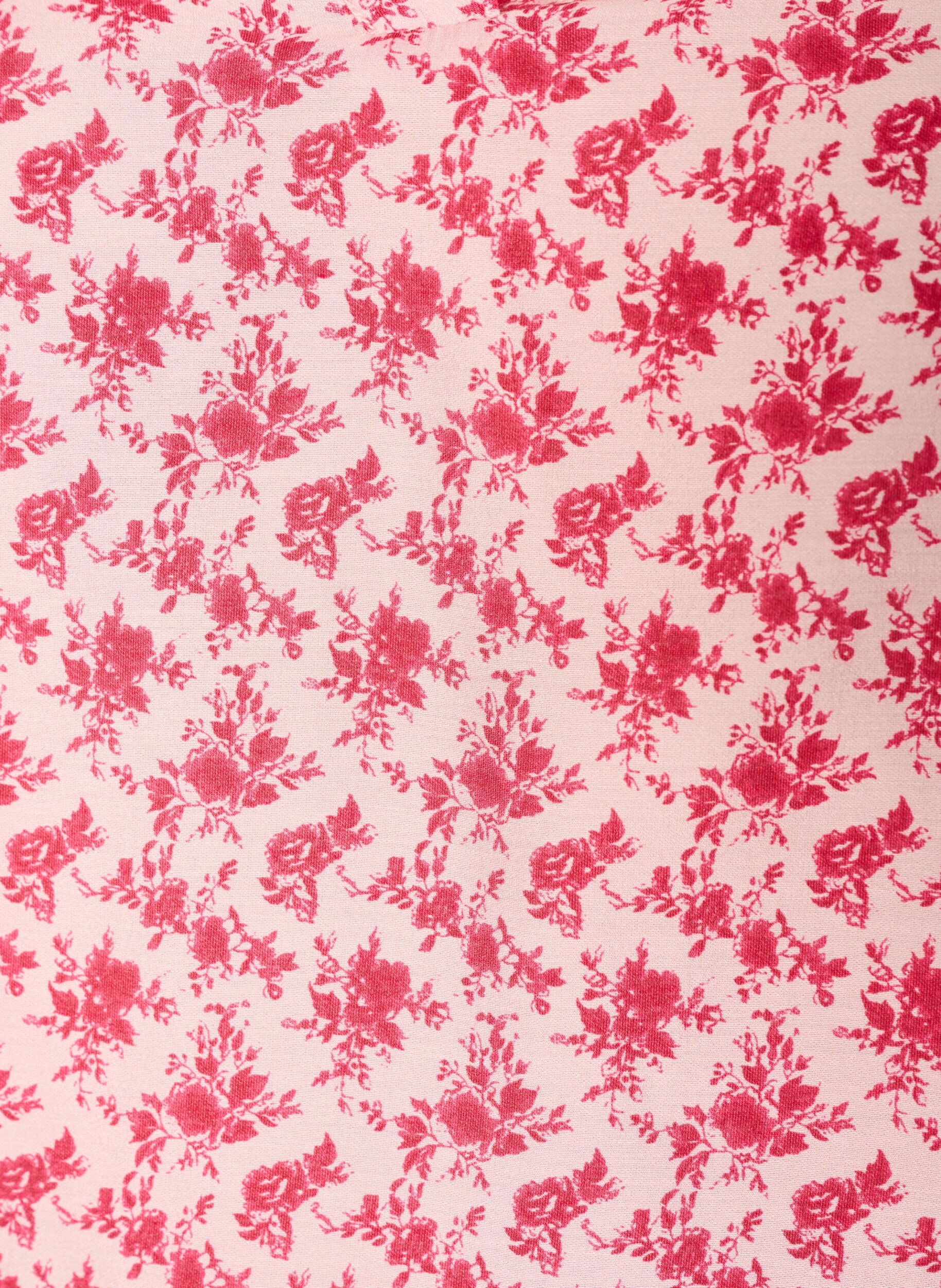 ZizziGebl&uuml;mte Bluse aus Viskose mit Ballon&auml;rmeln, Rot, Packshot image number 2