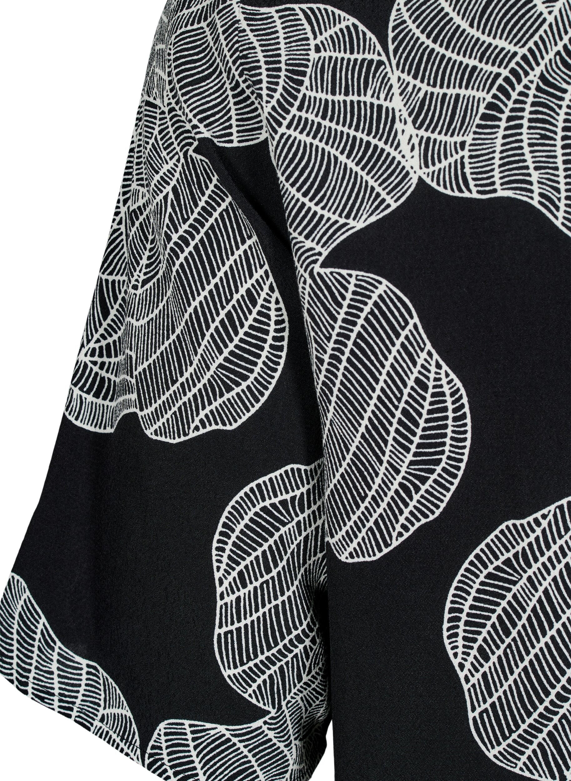 Zizzi Bluse mit Druck, Schwarz, Packshot image number 3