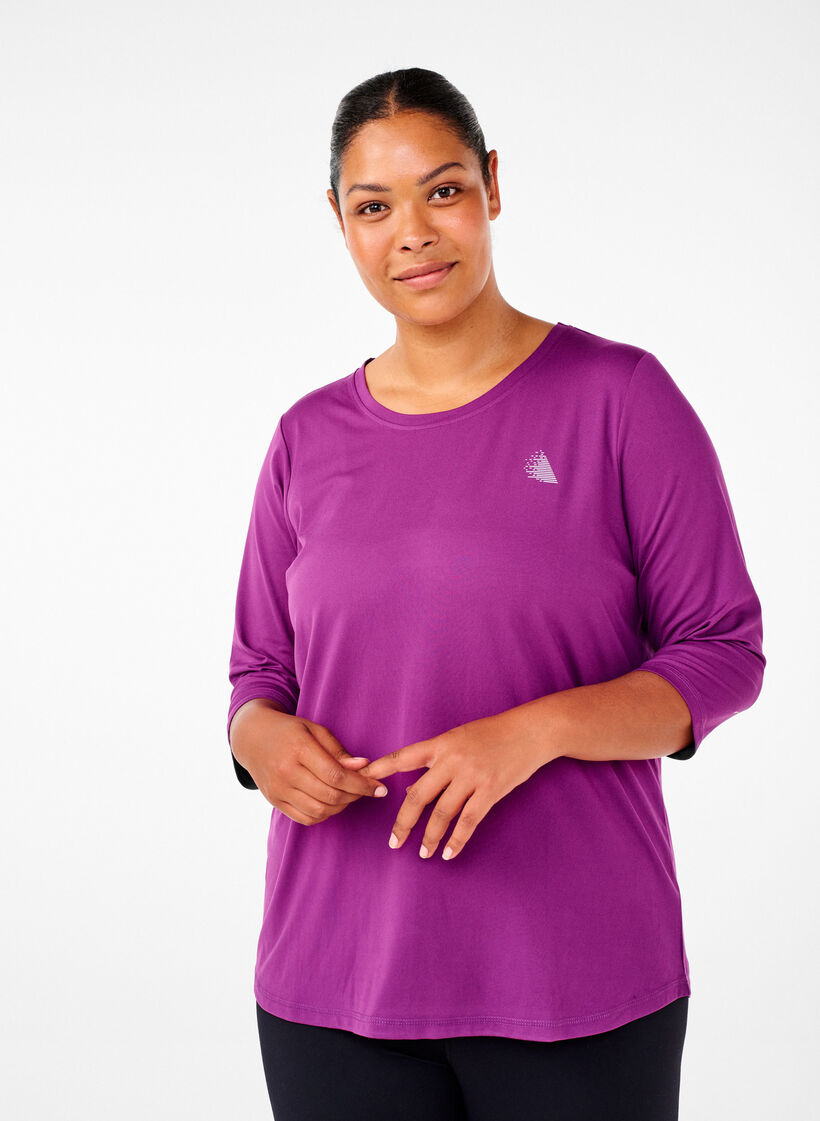 Trainingstop mit 3/4-&Auml;rmeln, Lila, Model image number 0