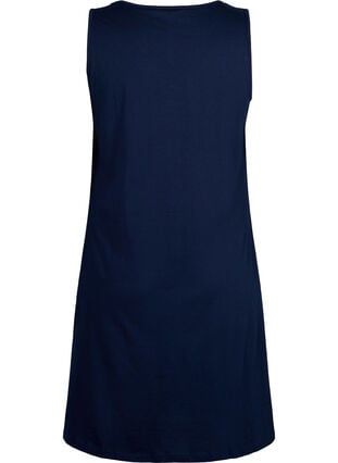 Ärmelloses Kleid aus Baumwolle mit A-Linie, Navy Blazer solid, Packshot image number 1
