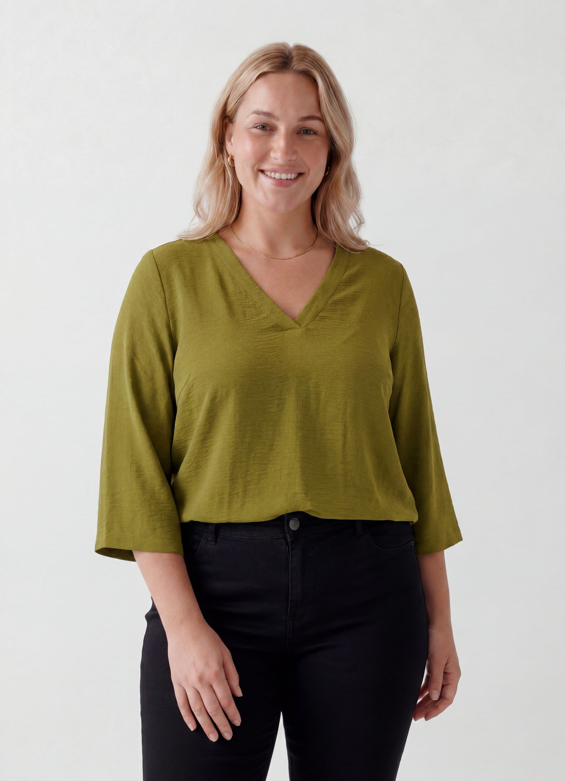 ZizziBluse mit 3/4-&Auml;rmeln, Gr&uuml;n, Model image number 0