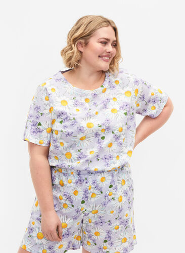 Oversize Nachthemd mit Print, Lavender Blue AOP, Model image number 0