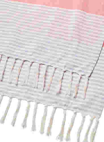 Gestreiftes Handtuch mit Fransen, Pastel Lilac Comb, Packshot image number 3