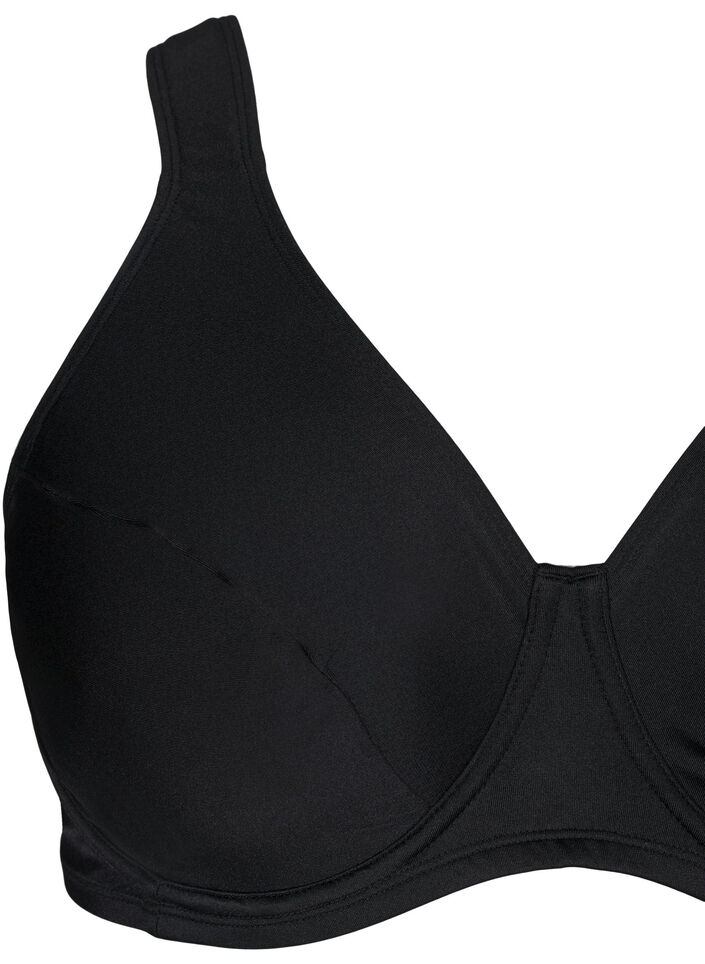 Bikinioberteil mit B&uuml;geln und voller Abdeckung, Schwarz, Packshot image number 2