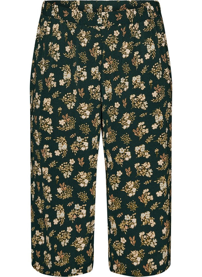 Culotte-Hose mit Print, Schwarz, Packshot image number 0