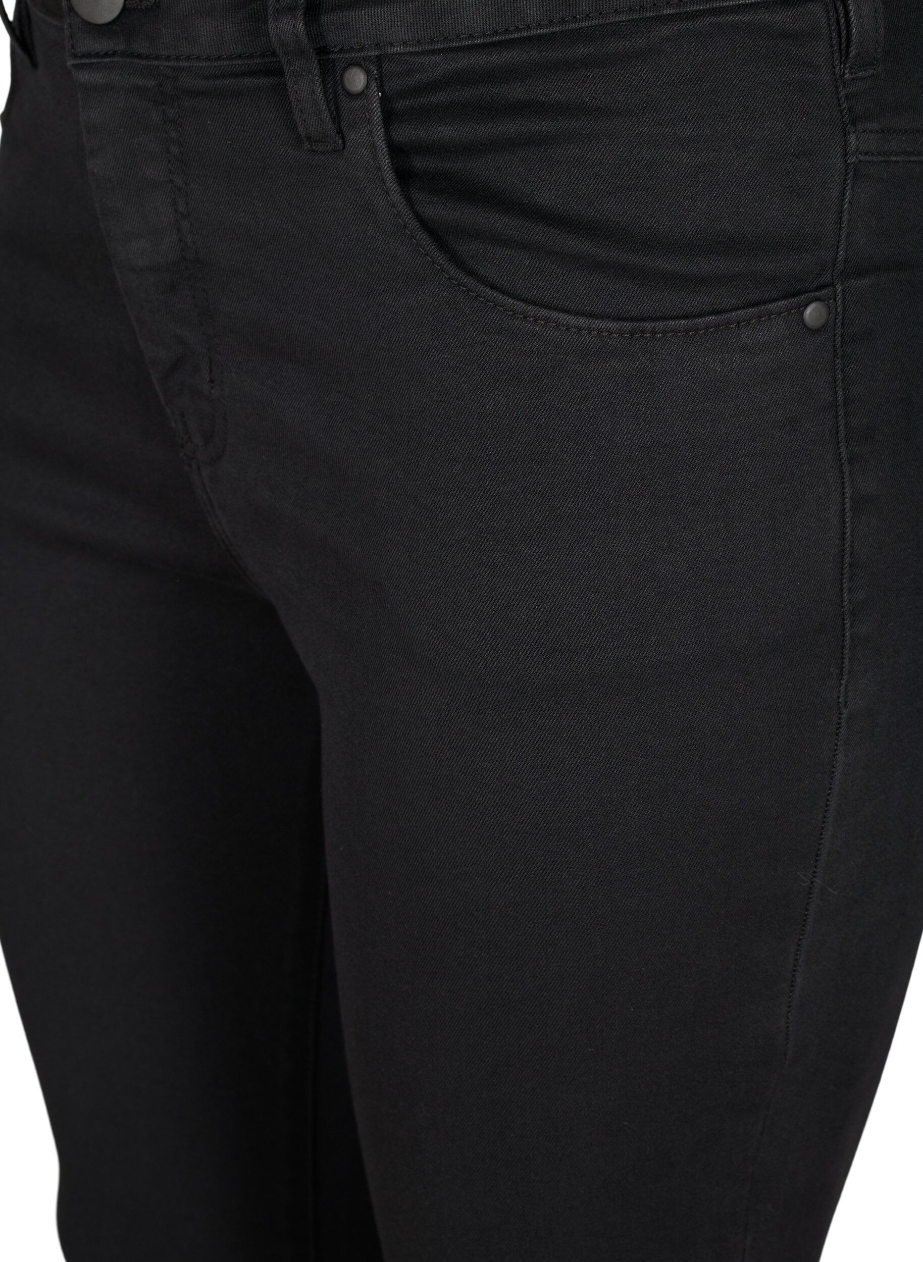 Zizzi Extra schmale Amy Jeans mit hoher Taille, Black, Packshot image number 2