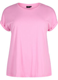 Kurzärmeliges T-Shirt aus einer Baumwollmischung, Rosebloom, Packshot