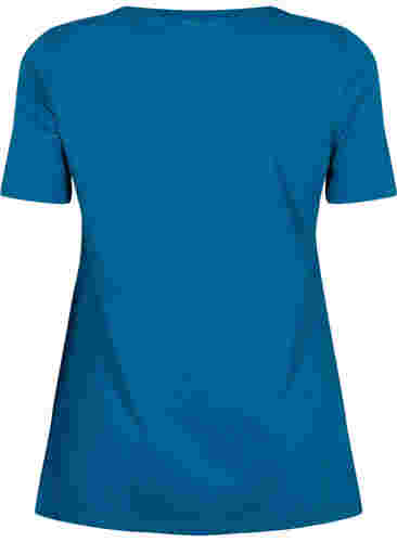 T-Shirt aus Baumwolle mit Textdruck, Blue Coral HAPPY, Packshot image number 1