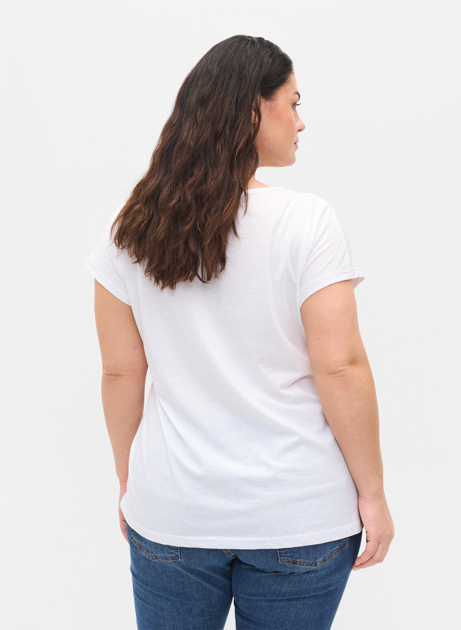 Zizzi T-Shirt, Bright White, Model image number 2