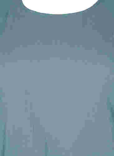 Kurzarm Baumwollbluse mit Smok, Goblin Blue, Packshot image number 2