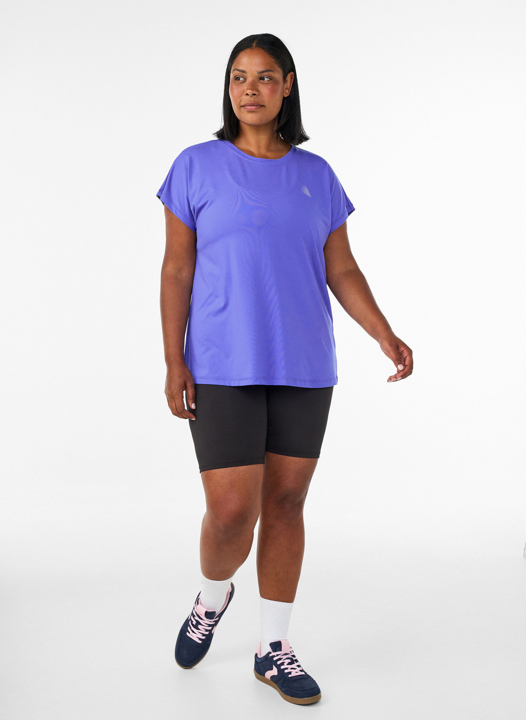ZizziEinfarbiges Trainings-T-Shirt, Blau, Model image number 1