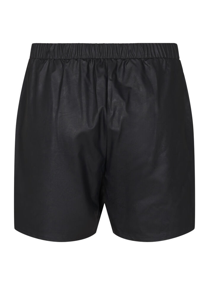 Shorts aus Kunstleder in lockerer Passform, Black, Packshot image number 1