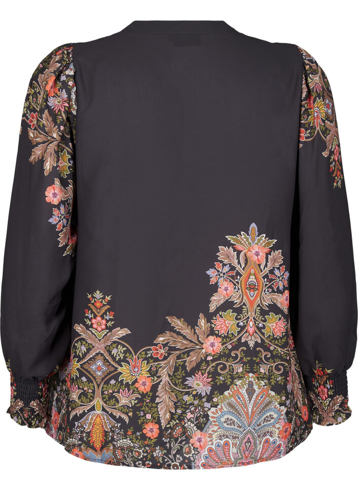 Bluse mit Paisley-Druck, Black Paisley, Packshot image number 1