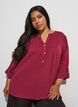 Bluse aus Baumwollmusselin mit Lochstickerei, Rot, Model image number 0