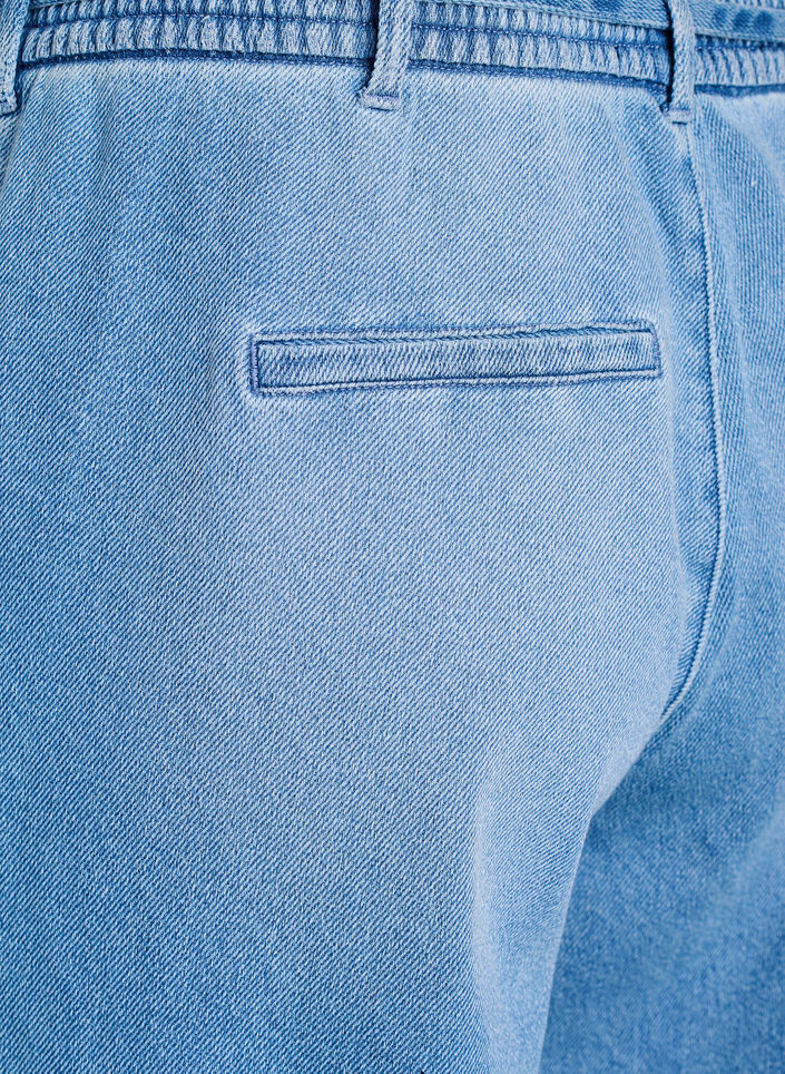 Jeans mit lockerer Passform, elastischem Bund und Tunnelzug, Blau, Packshot image number 3