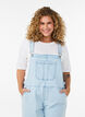 Gestreifte Jeans-Latzhosen, Blau, Model image number 2