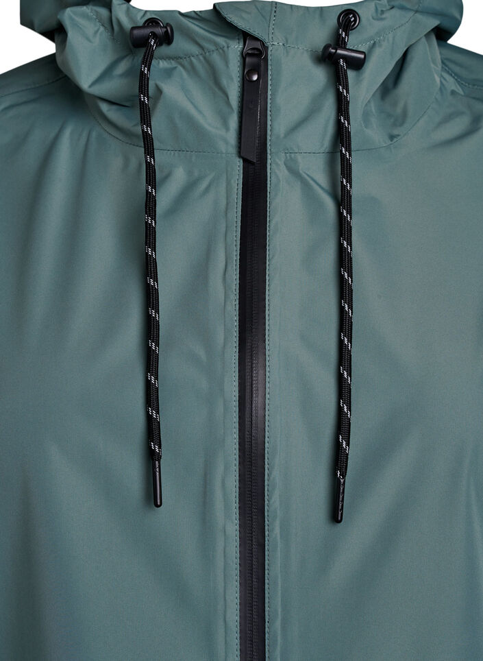 Regenjacke mit Taschen und Kapuze, Gr&uuml;n, Packshot image number 2
