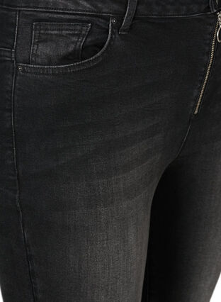 Cropped Nille Jeans mit coolen Fransensäumen, Dark Grey Denim, Packshot image number 2