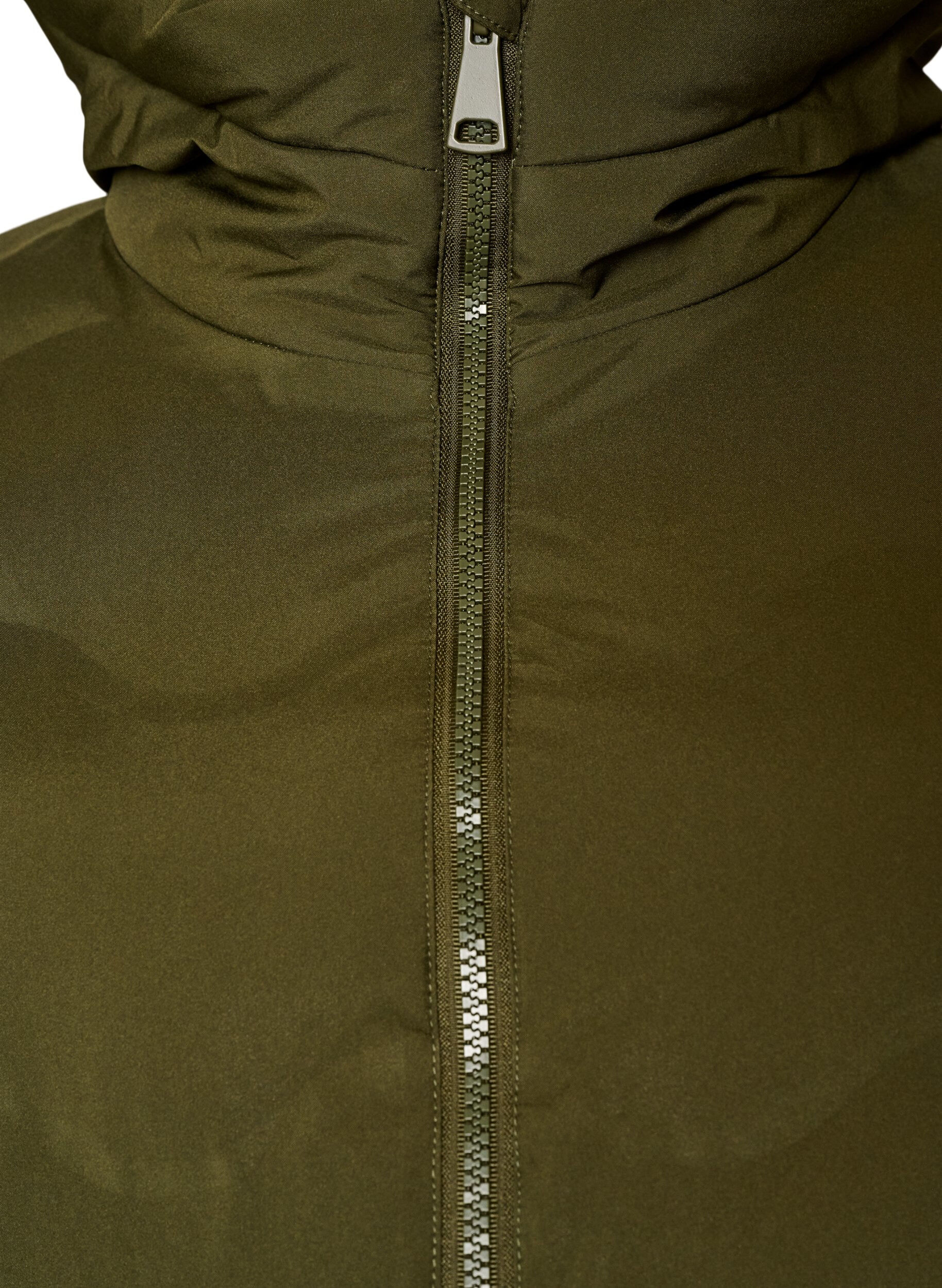 ZizziLange Kapuzen-Steppjacke mit Wellenmuster, Gr&uuml;n, Packshot image number 2