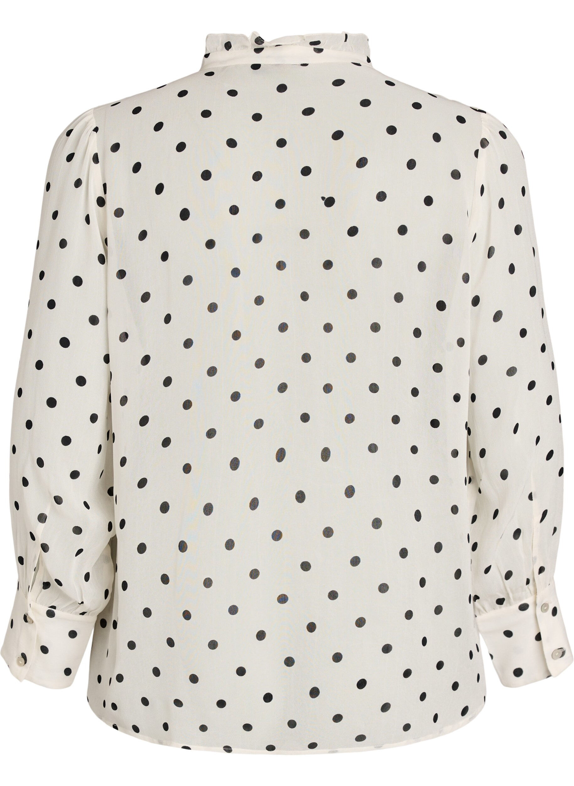 ZizziBluse aus Viskose mit R&uuml;schenkragen, Wei&szlig;, Packshot image number 1