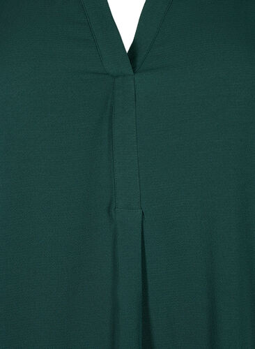 Unifarbene Bluse mit V-Ausschnitt, Scarab, Packshot image number 2