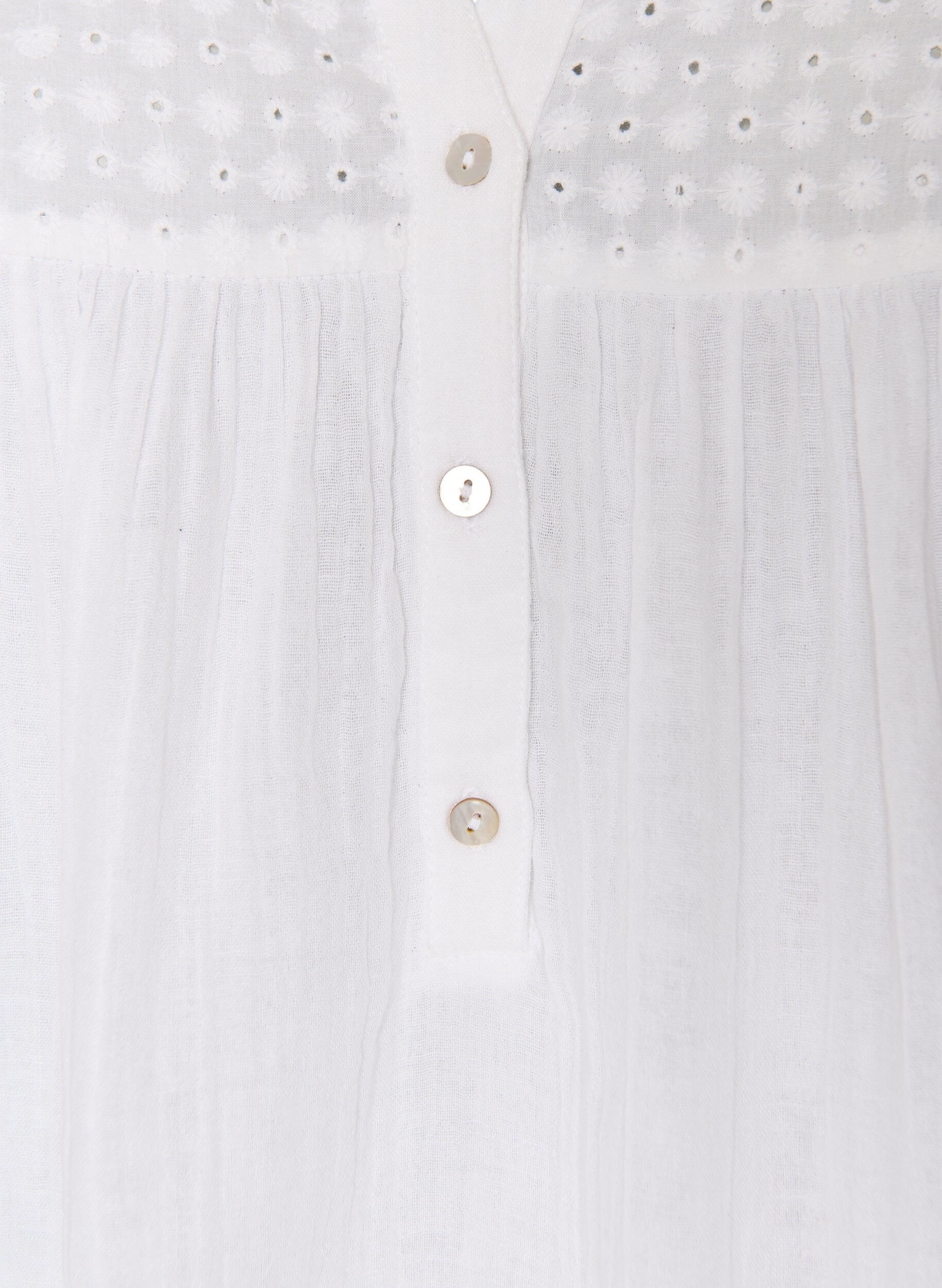 ZizziTunika aus Baumwollmusselin mit Broderie Anglaise, Wei&szlig;, Packshot image number 2