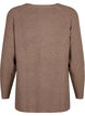 Melange-Pullover mit Seitenschlitz, Walnut/White Mel., Packshot image number 1