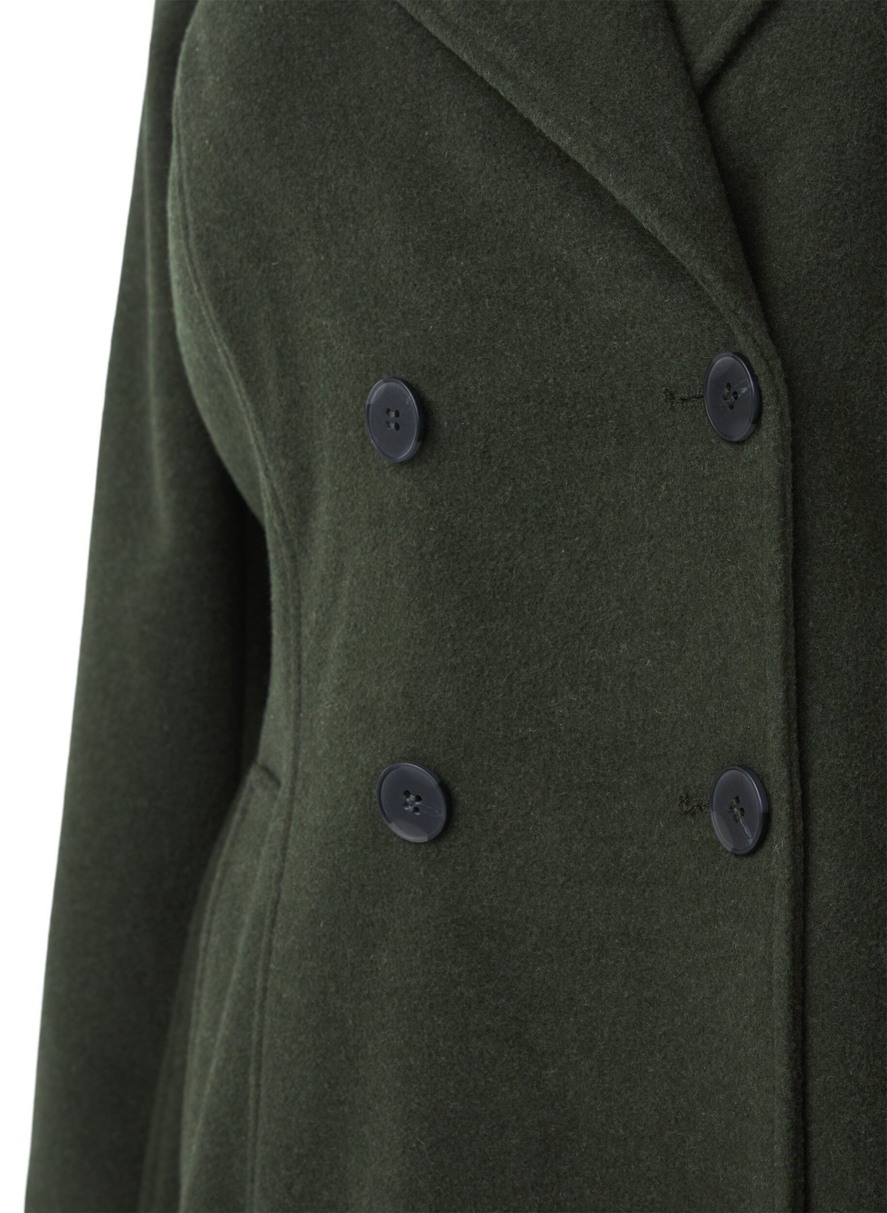 Zizzi Kurze Wolljacke mit G&uuml;rtel, Forest Night Mel., Packshot image number 2