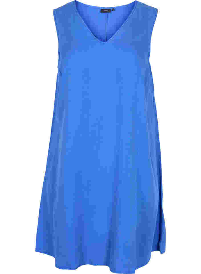 Spencerkleid mit V-Ausschnitt, Dazzling Blue, Packshot image number 0