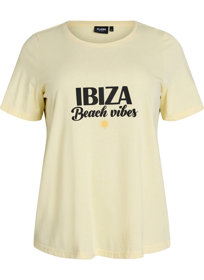T-Shirt mit Print, Gelb, Packshot image number 0