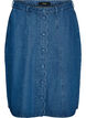 A-Linien-Jeansrock mit gewellter Knopfleiste, Blau, Packshot image number 0