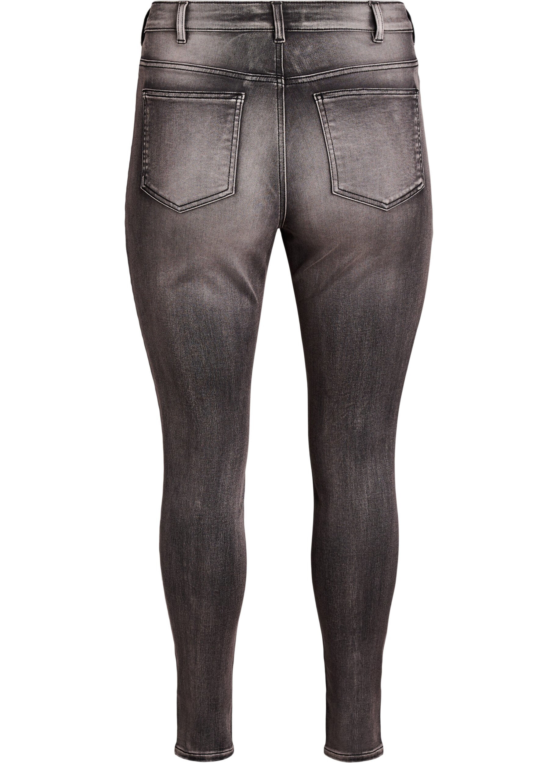ZizziHoch taillierte super Slim Amy Jeans, Grau, Packshot image number 1