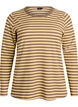 Gestreifte Bluse mit langen &Auml;rmeln, Braun, Packshot image number 0