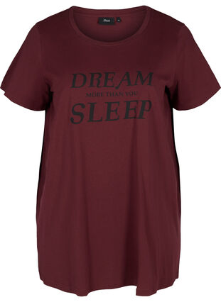 Oversize Nachtshirt aus Bio-Baumwolle, Tawny Port, Packshot image number 0