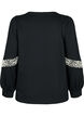 Sweatshirt mit Perlendetails, Black, Packshot image number 1