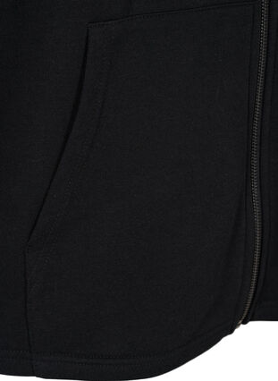 Sweatcardigan mit Reißverschluss und Kapuze, Black, Packshot image number 3