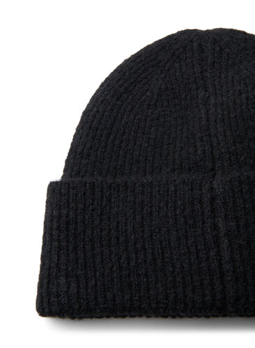 Strickmütze mit Wolle, Black, Packshot image number 2