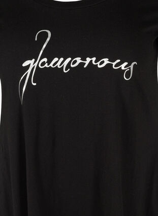 Kurzarm T-Shirt aus Baumwolle mit A-Linie, Black GLAMOROUS, Packshot image number 2